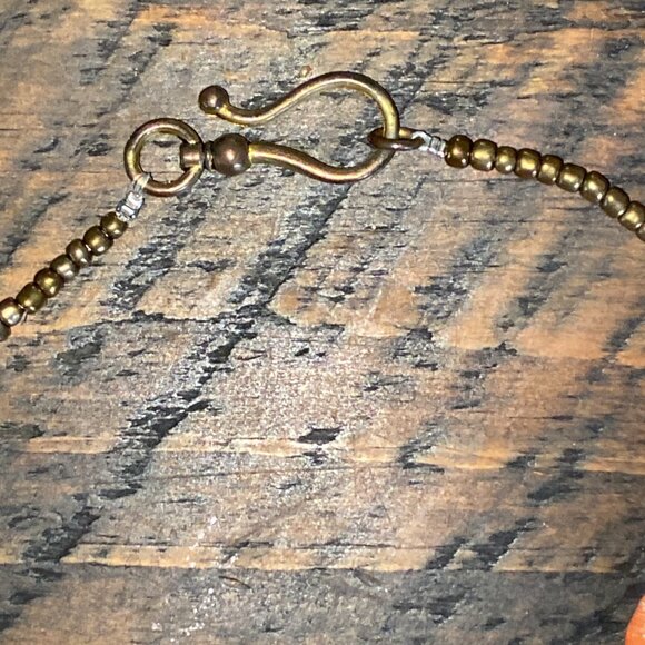 Handmade Paper Bead Necklace Four Strand Vintage Style - Picture 3 of 4